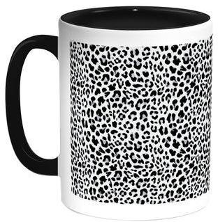 Tiger Skin Shape Printed Coffee Mug Black/White 11ounce