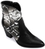 Dejavu Semi Pointed Toecap Reptile Pattern Sides Ankle Boots - Black & White