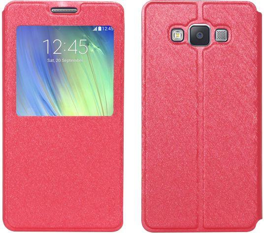 JazzCat S View Window Leather Cover for Samsung Galaxy A7 - RED
