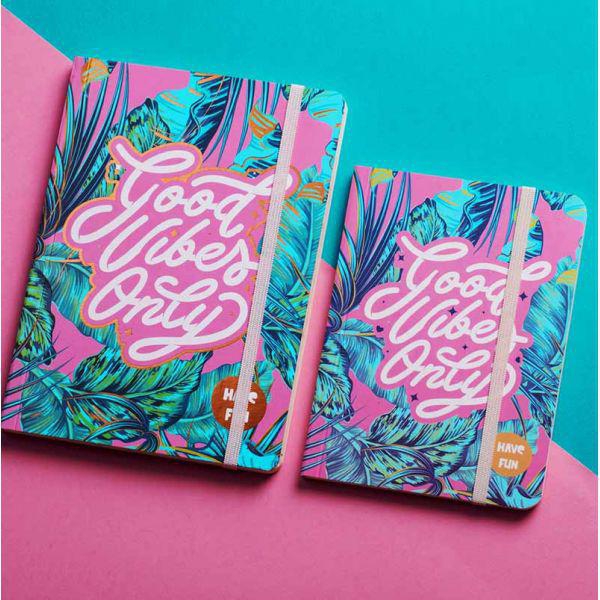 Good Vibes Notebook With Rubber Band - Size A6