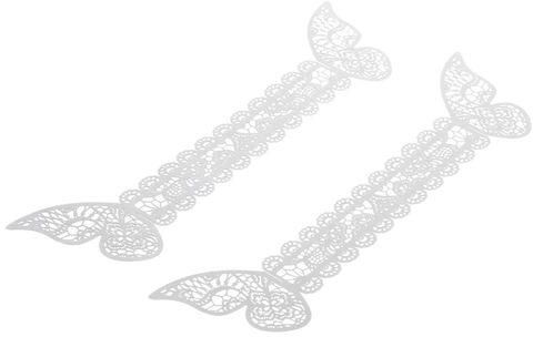 Generic 12pcs Laser Cut Butterfly Napkin Rings Serviette Holder Wedding Banquet Dinner Decor Favor - Crystal Cream
