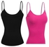 2 In 1 Camisole / Tank Top - Black, FPink