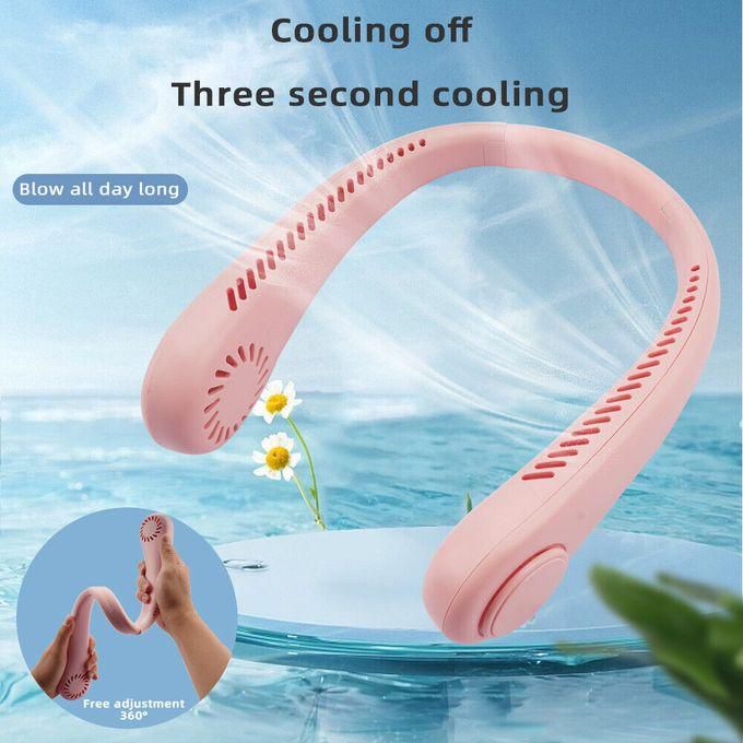 Mini Neck Fan - Portable 3 Speed Rechargeable - Dual Cooling
