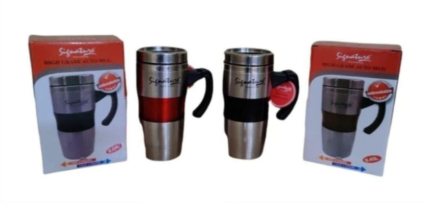 Signature Unbreakable Stainless Hot Or Cold Tea, Water Mug Flask 450ml