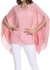 Sunset Blouse Sleeve Solid Chiffon Cover Up Solid - PINK