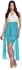 Yufta - White and Blue Asymmetric Georgette Skater Dress