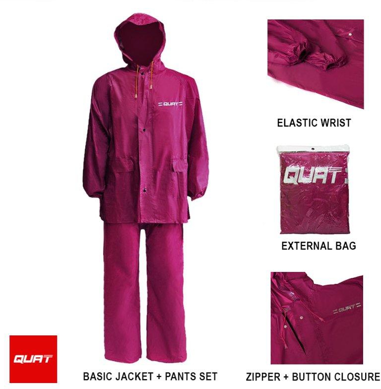QUAT Raincoat Q51 Basic Raincoat Set (Red)
