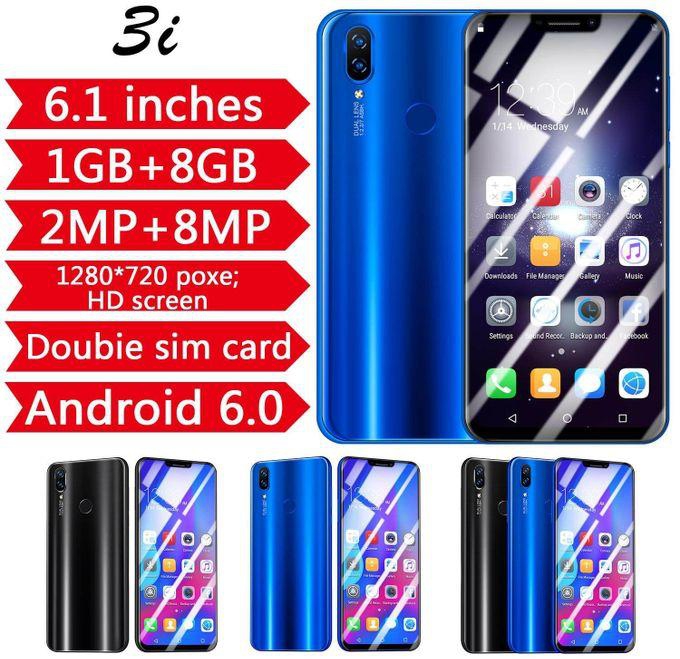 6.11" 3I Android 6.0 MTK6580 3G Cell Phone Smartphone 1+8GB Dual SIM 13MP Camera Blue