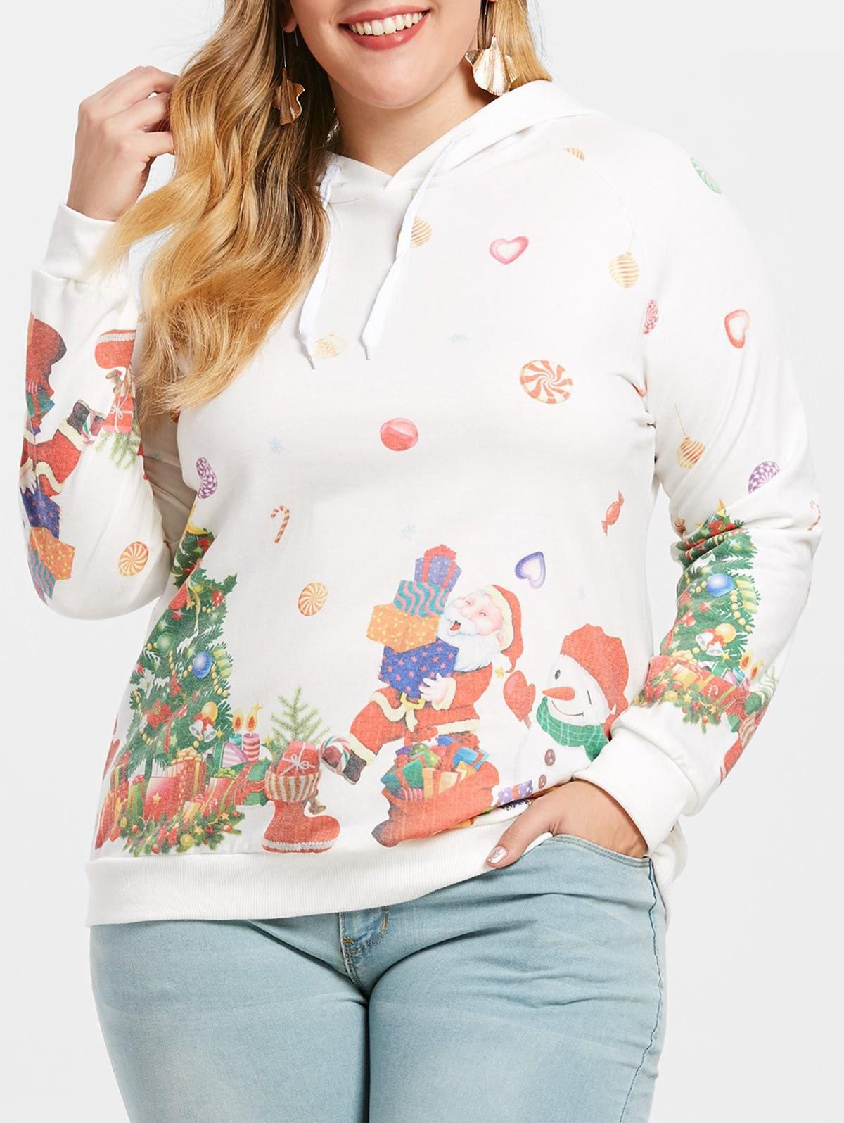 Christmas Pullover Plus Size Hoodie - L