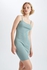 Defacto Woman Casual Regular Fit Short Sleeve Knitted Dress - Turquoise