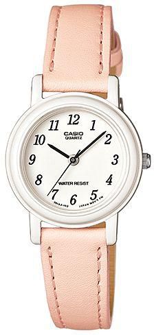 Casio Ladies White Dial Peach Leather Band Watch [LQ-139L-4B2]