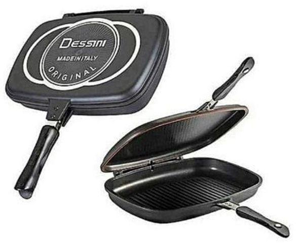 Dessini Italian Made Double Grill Non-stick Pan 40cm - Black