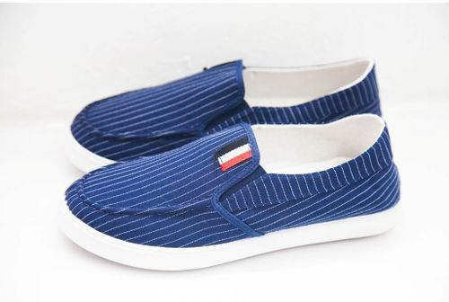 Generic Blue Striped Casual Shoes With A Rubber Sole