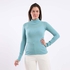 Moka Slip On Ribbed High Neck Pullover - Pale Turquoise