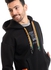 Nexx Jeans Comfy Fleece Printed Hoodie With Colorful Drawstrings - Black