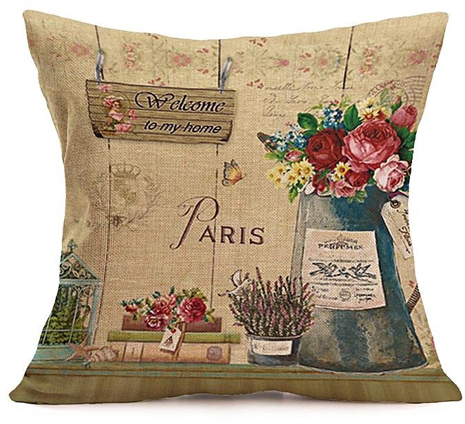 Generic Africanmall store Fashion Home Decor Cotton Linen Throw Pillow Case Sofa Waist Cushion Cover-Colorful