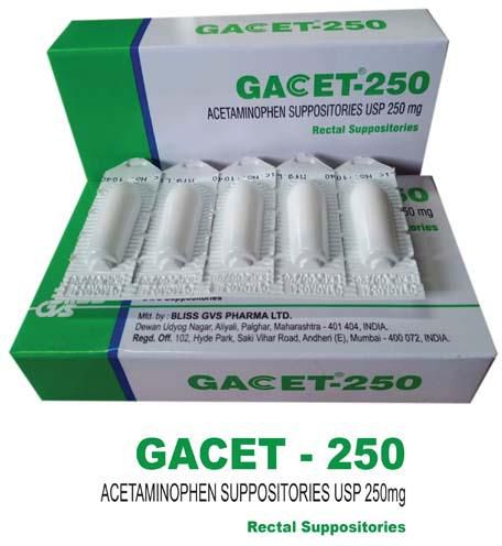 Gacet 250mg Suppository 10's