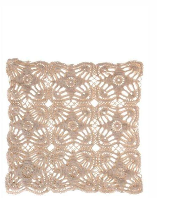 Yildiz Handmade Crochet Square Tablecloth - Beige