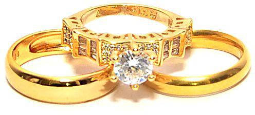 Gold Plated Wedding Ring Set