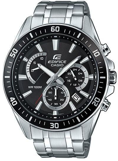 Casio Edifice Men's Black Dial Stainless Steel Band Watch - EFR-552D-1A