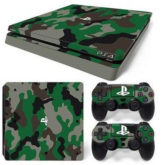 Console And Controller Sticker Set For PlayStation 4 Slim Camouflage