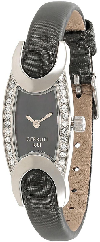 Cerruti 1881 Women's Black Dial Leather Band Watch - C CRWO015B222A
