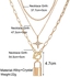 3 Pcs Fashion Lock And Key Pendants Gold Trendy Necklace