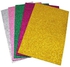 5-Piece A4 Size Glitter Foam Sheet Multicolour