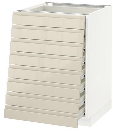 METOD / FÖRVARABase cabinet 8 fronts/8 low drawers, white, Voxtorp