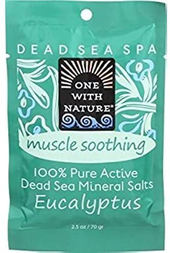 One with Nature, Dead Sea Spa, Mineral Salts, Muscle Soothing, Eucalyptus, 2.5 oz (70 g)