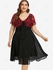 Plus Size Floral Lace Bowknot Embellished Layered Dress - L | Us 12