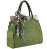 Mg Collection Dorit Ostrich Tote Shoulder Bag Green One Size