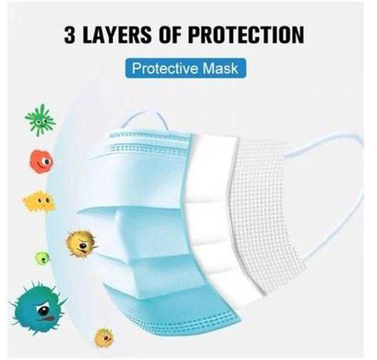 Mocare Face Mask - 3 Layers - 50 Pcs + Face Mask Strap