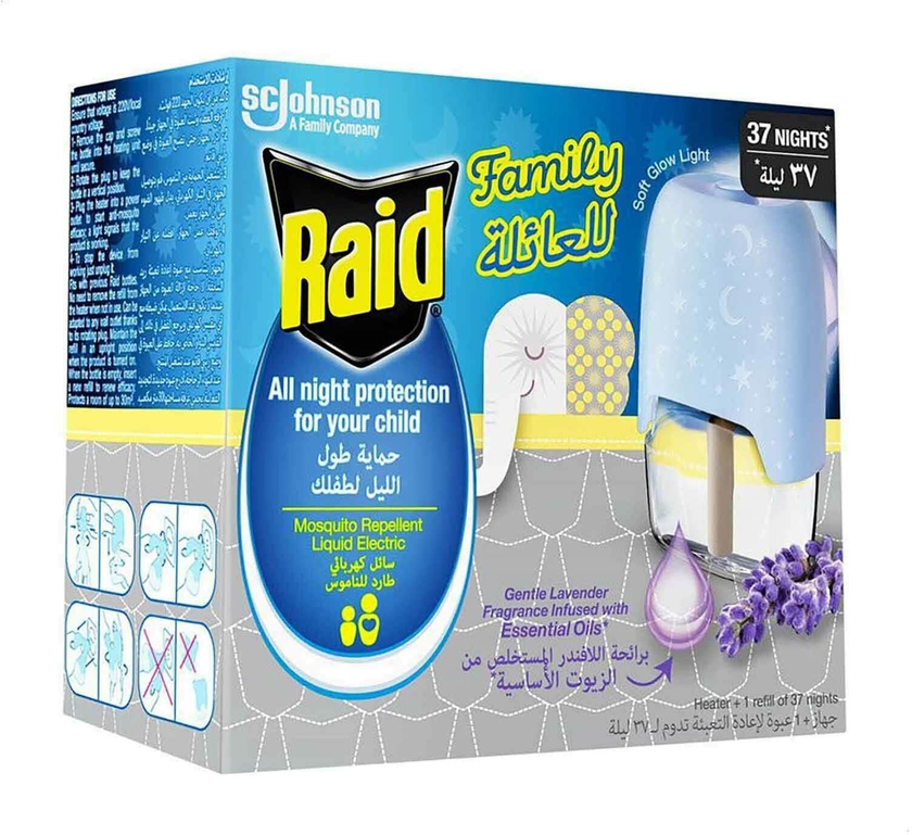 Raid Liquid Mosquito Repellent Electric - Lavender Scent - 37 Nights - 41ml
