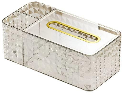 Acrylic Pull Tissue Box Holder Organizer With Lid, Multifunctional Remote Holder Toiletry Organizer Facial Tissue Holder Rectangular For Home, Restaurant, Office, Car