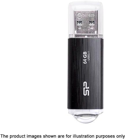 Silicon Power Blaze B02 64GB USB3.1 3.0 / 2.0 Flash Drive (Black)