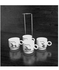 Generic Tea & Coffee Stackable Cups - 4 Pcs Set with Crome Holder