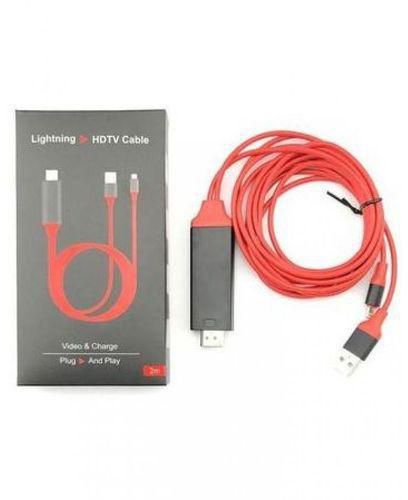 Generic Lightning to HDMI Adapter For Apple iPhone - 2m - Red And Black