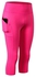 Women Quick Dry Breathable Elastic Cropped Pants Pink