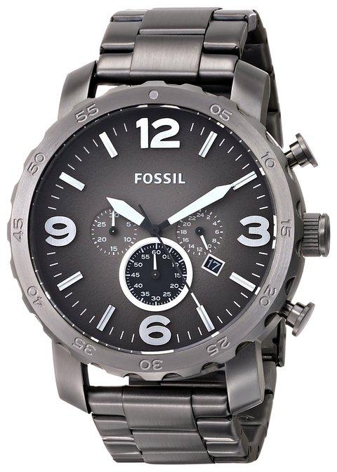 Fossil Men's JR1437 Nate Chronograph Smoke Stainless Steel Watch