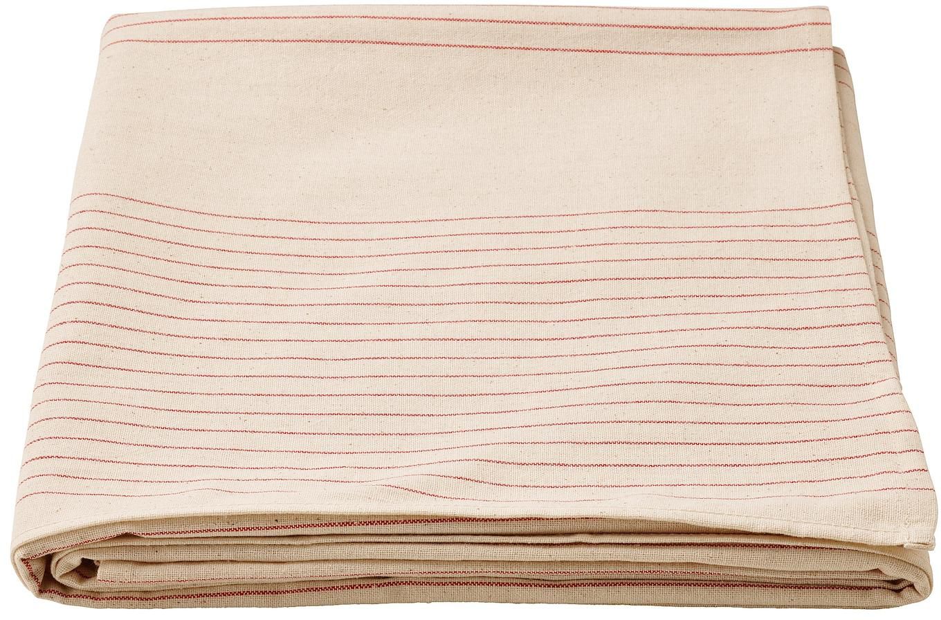 VIPPSTARR Tablecloth - stripe pattern red/natural 150x150 cm