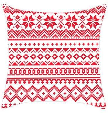 Aztec Pattern Cushion Cover Red/White 45x45cm