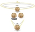 10 Karat Solid Yellow Gold Simple 10 mm Crystal Ball Jewellery Set