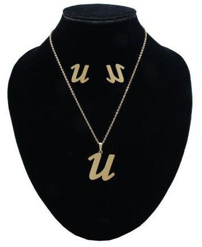Letter U Pendant, Earrings And Necklace