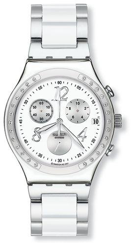 Swatch YCS511GC Stainless Steel Watch - Silver/White