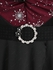 Plus Size Christmas Snowflake Silver Stamping Mesh Twist Ruffles Layered Flower Buckle Belt Flare Sleeve Top - 3x | Us 22-24
