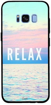 غطاء حماية واقٍ لهاتف سامسونج جالاكسي S8 بلس مطبوع عليه كلمة Relax