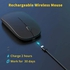 MEALQ MANYU Wireless Mouse, Matte Black, Slim Rechargeable Wireless Silent Mouse, 2.4G Portable USB Optical Wireless Computer Mouse with USB Receiver (Black) (Black)