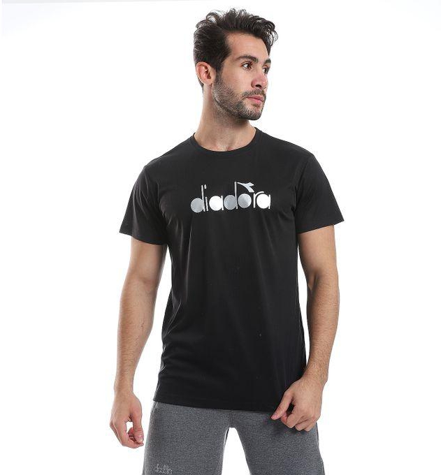 Diadora Men Sports Printed T-Shirt - Black