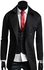 Sunweb Stylish Double Breasted Long Trench Coat Jacket Windbreak 2 Colors (Black)